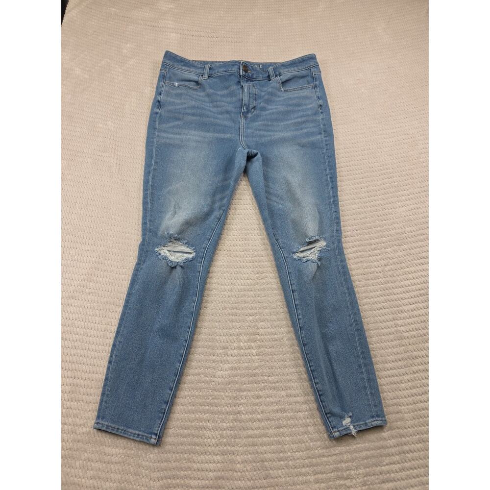 American Eagle Jeans Womens 16 Regular Hi Rise Jegging Distressed